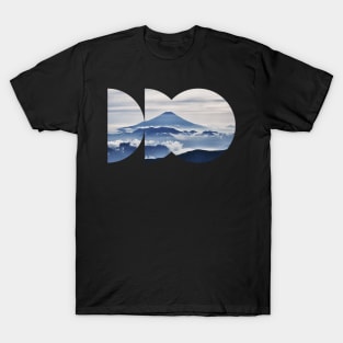 Blue Mountain in Geometric Shape T-Shirt